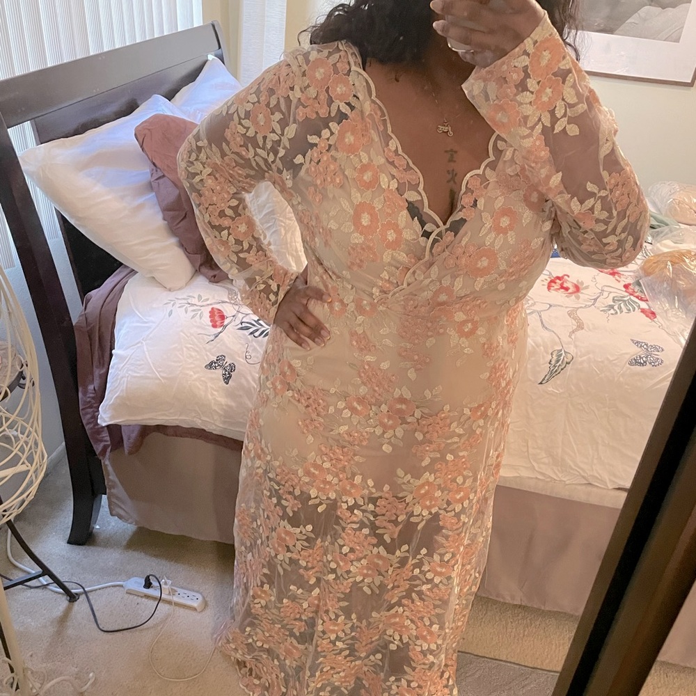 NEW (w/ tags) and NEVER WORN - Floral sheer dress!